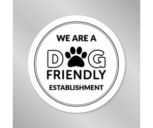 dg021 dog friendly establishment window sticker