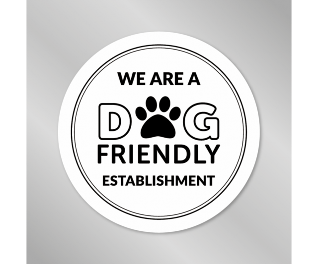 dg021 dog friendly establishment window sticker