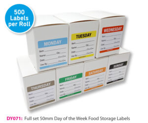 dy071 50mm day week labels