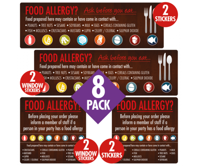 fan005 food allergen awareness catering sign pack