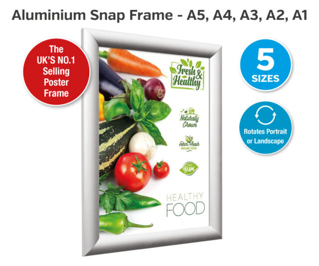 25mm satin silver snap frame