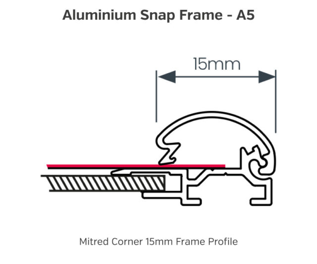 25mm satin silver snap frame