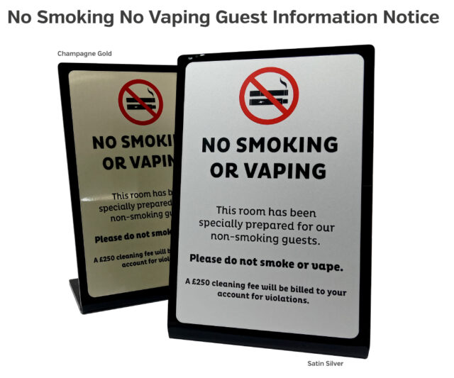 No Smoking No Vaping Guest Information Notice