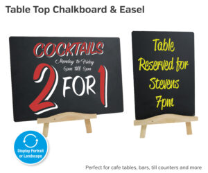 ab115 116 table top chalkboard easel