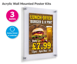 acrylic wall mounted poster kits