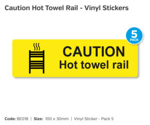 be018 hot towel rail stickers pack
