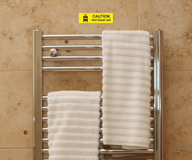 be018 hot towel rail stickers pack