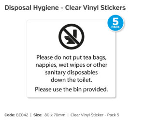 be042 disposal hygiene stickers pack 5