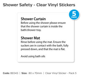 be043 shower safety stickers pack 5