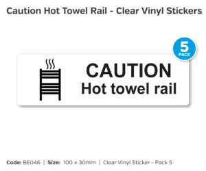 be046 hot towel rail stickers pack