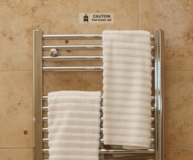 be046 hot towel rail stickers pack