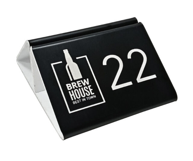 black branded menu clips