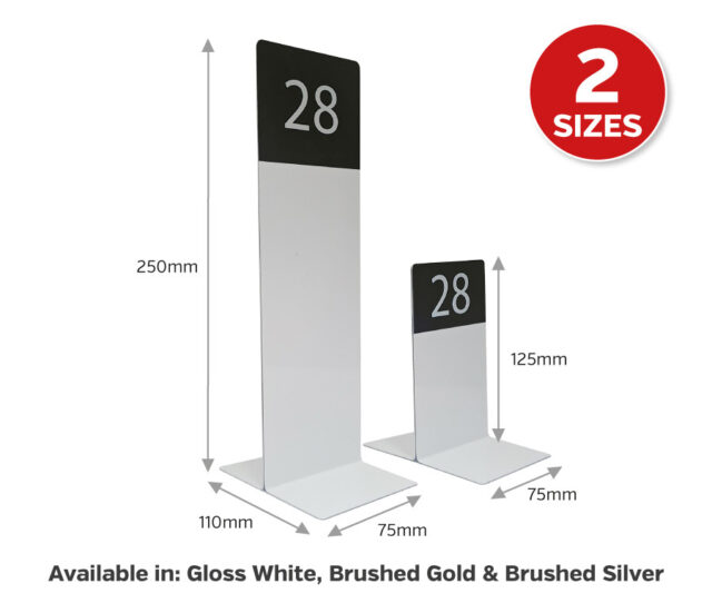 branded slimline tall table numbers