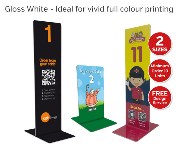 branded slimline tall table numbers