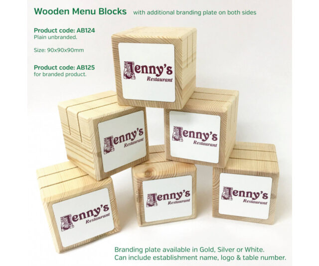 branded plain wooden block holder