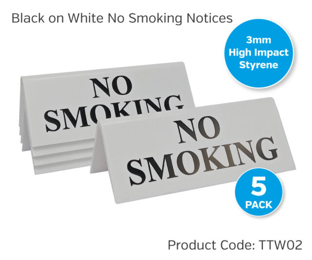 camelot black on white no smoking ttw02