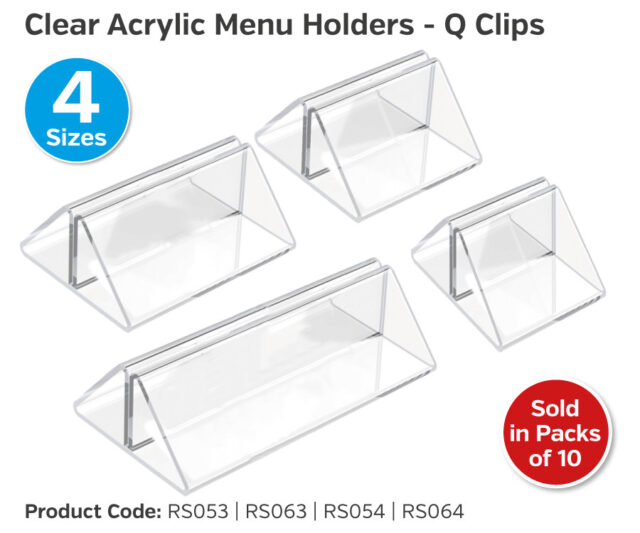 clear acrylic menu holders q clips
