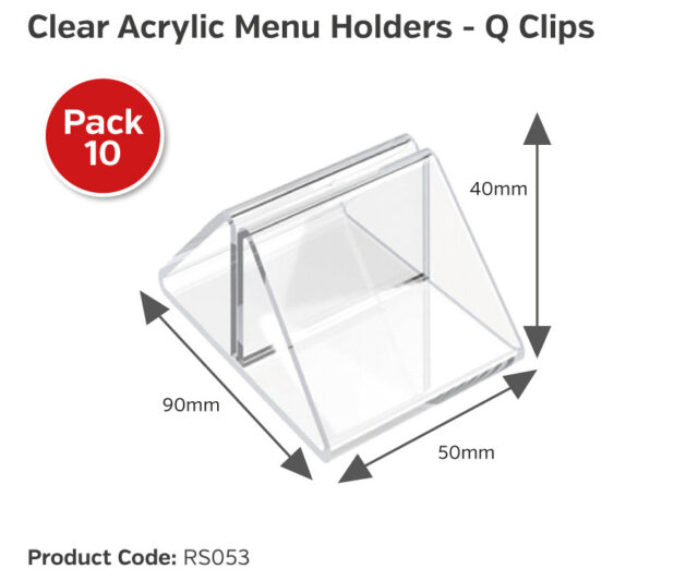 clear acrylic menu holders q clips
