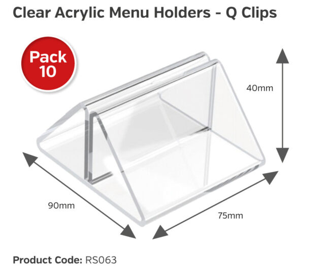 clear acrylic menu holders q clips