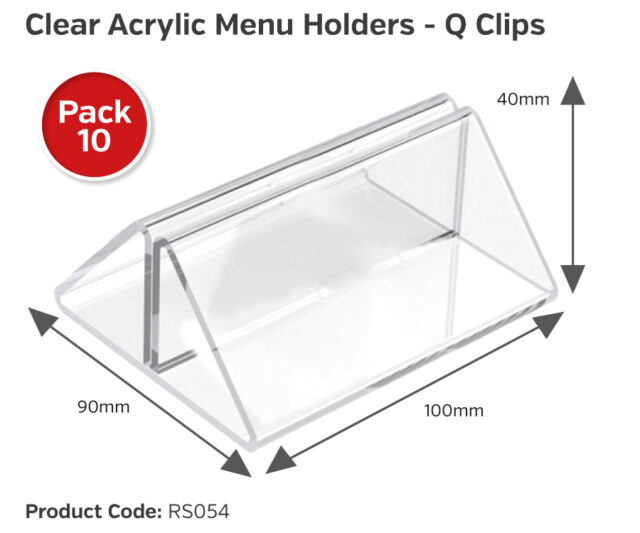 clear acrylic menu holders q clips