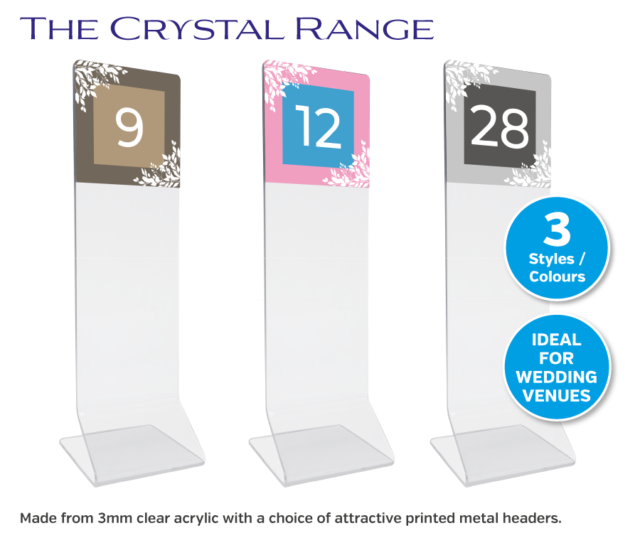 crystal acrylic tall table numbers