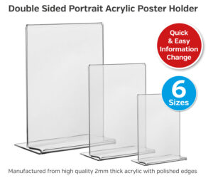 double sided clear acrylic poster holders