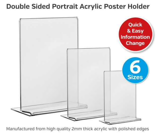 double sided clear acrylic poster holders