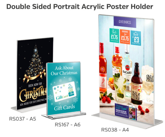 double sided clear acrylic poster holders