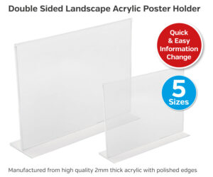 double sided clear acrylic poster holders landscape