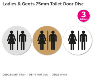 ds003 ds111 ds121 ladies gents 75mm door disc