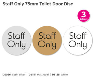 ds026 ds115 ds125 staff only 75mm door disc
