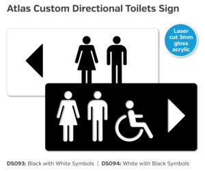 ds093 ds094 atlas custom directional toilet sign