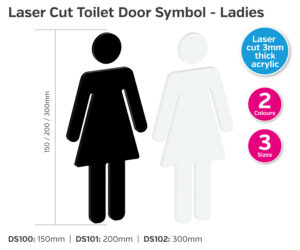 ds100 ds101 ds102 ladies perspex door symbol