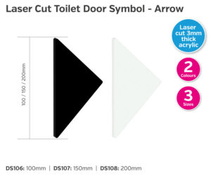 ds106 ds107 ds108 arrow perspex door symbol
