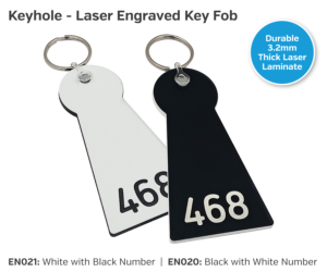 en020 en021 keyhole engraved key fobs