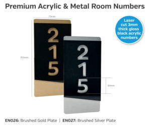 en026 en027 acrylic metal door numbers