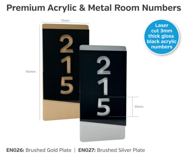 en026 en027 acrylic metal door numbers
