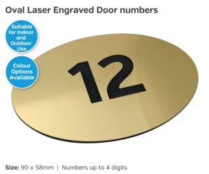 en031 oval engraved door numbers