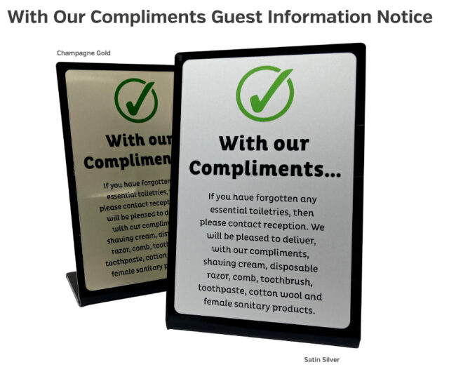 en038 en039 with our compliments guest notices