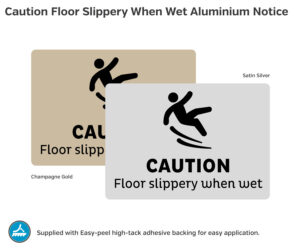 en058 en059 caution floor slippery notice