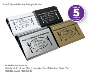fan054 allergen advice menu holders