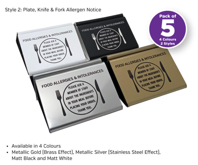 fan054 allergen advice menu holders
