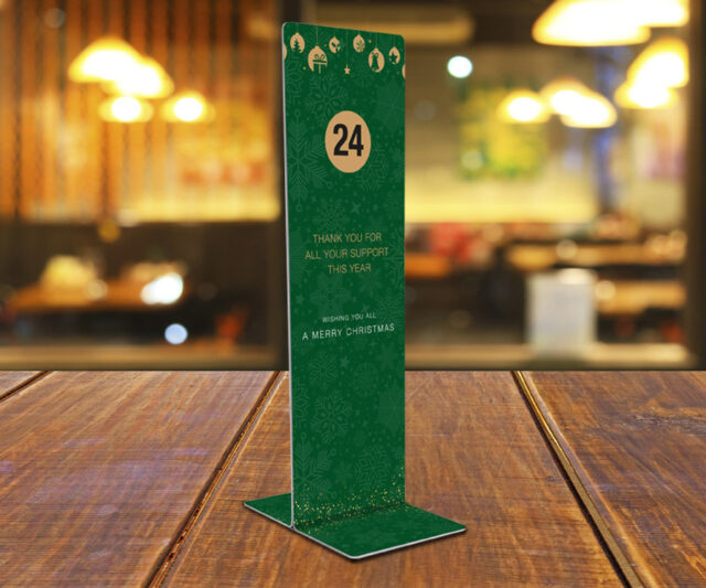 festive table number green tall 900px