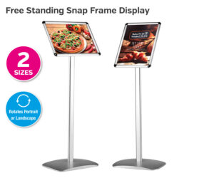 free standing snap frame display