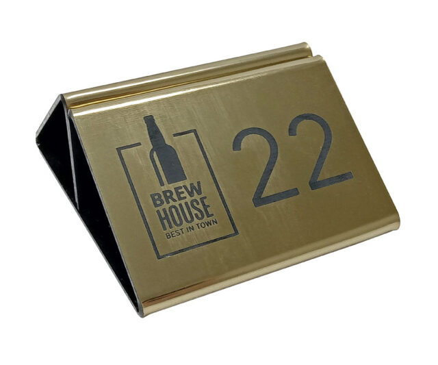 gold branded menu clips
