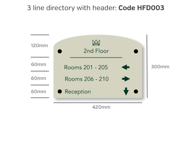 hfd01 hfd05 curved top acrylic floor directory