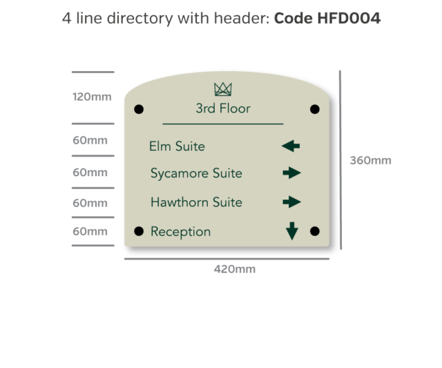 hfd01 hfd05 curved top acrylic floor directory