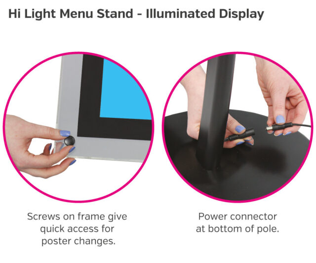 hi light menu stand
