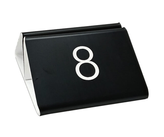 laser engraved numbered menu holder black