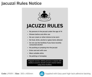 lp009 jacuzzi rules notice